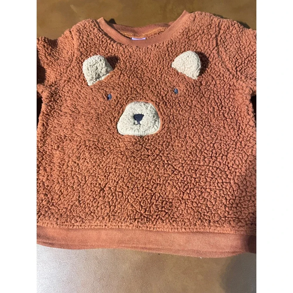 Carters Baby Boys Girls Brown Bear Fleece Sherpa sweater‎ cozy cute Fluffy soft
